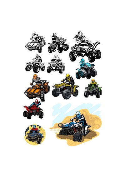Atv Safarı Sticer Set 13 Parça Telefon, Tablet, Defter, Laptop Sticker