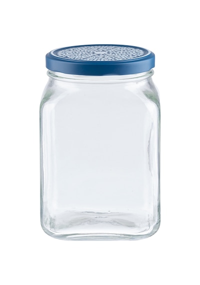 Delit Kare Cam Kavanoz - 1600 Ml Çok Renkli
