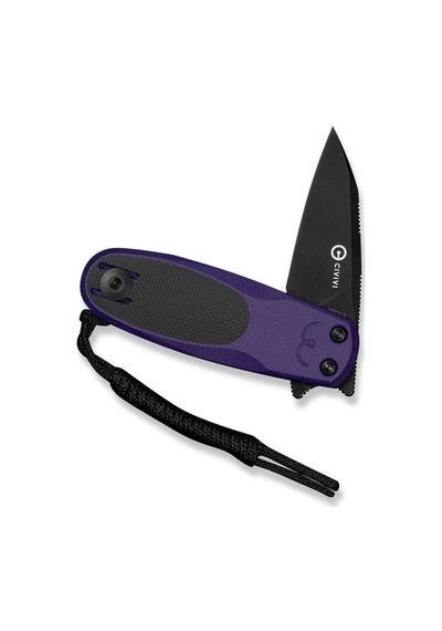 Civivi Purr Purple & Black G10 Handle Black Stonewashed Nitro-v Blade Kamp Çakı Mor