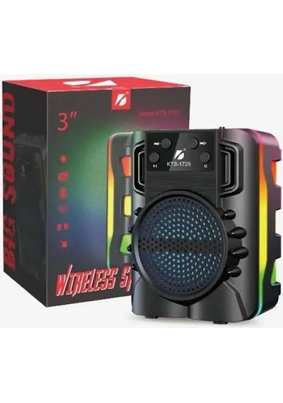 Polygold Kts-1720 Rgb Işıklı 3 İnç Bluetooth Hoparlör Speaker