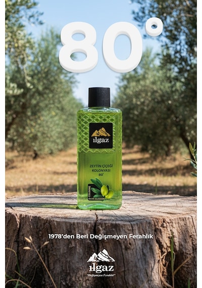 Ilgaz Zeytin Çiçeği Kolonyası 4'lü Set 80 Derece 400 Ml Elegance Series