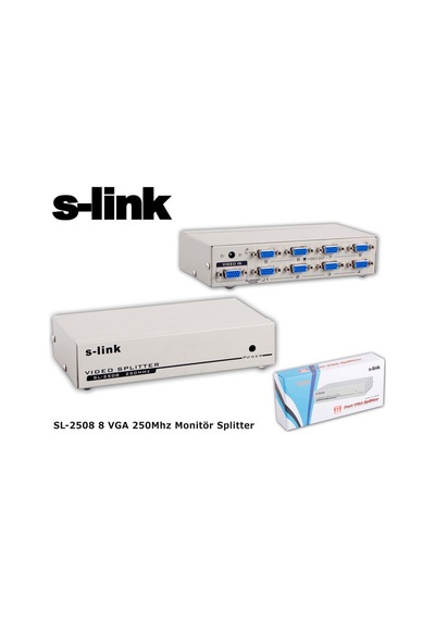 S-Link Sl-2508 8 Vga 250Mhz Monitör Splitter