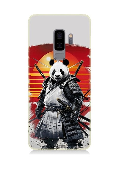 Samsung Galaxy S9 Plus Uyumlu Samuray Panda Desenli Silikon Kılıf