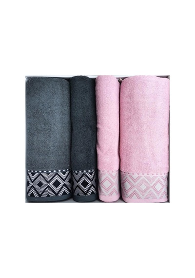 Snazzy Best Set Hamam Takımı Antrasit-pembe