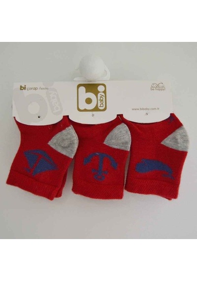 KitiKate Bibaby 68106 Marine 3'lü Bebek Çorabı 0-3 Ay IB10588
