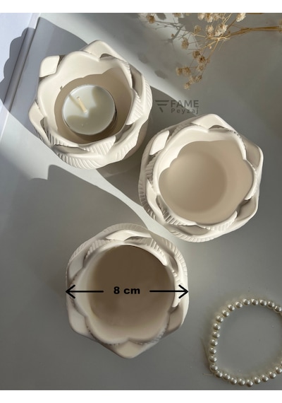 Bernami Vazo Pinterest 3lü Lotus Çiçeği Dekoratif Tabak & Kase, Hediyelik, Takı Ve Mum Tabağı, Mumluk, Sunumluk, Organizer Diğer