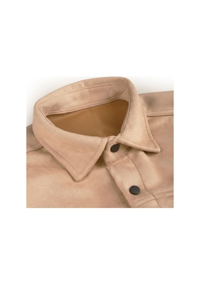 Rizzup Camel Rahat Kesim Süet Dokulu Çıtçıtlı Erkek Gömlek Büyük Beden Gömlek 2302329
