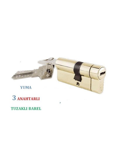 Yuma Tuzaklı Bilyalı Barel 3 Anahtarlı Kilit Sarı 68 Mm