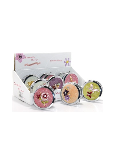 3 Adet El Aynası Kabartmalı Desenli 7 Cm Taşınabilir Tutmalı Model, Hand Mirror, Pocket Mirror