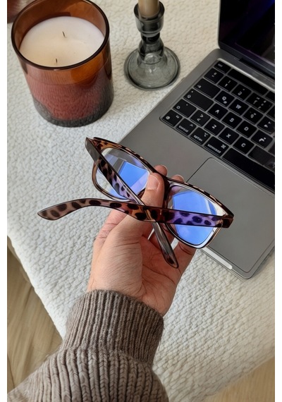 Bappi R Wayfarer Leopar Desenli Mavi Işık Koruyucu Gözlük Optik Uyumlu Çok Renkli