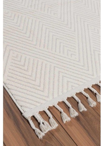 Eko Halı Urban Urb01 Beyaz Kilim Desenli Halı 120X180 Cm