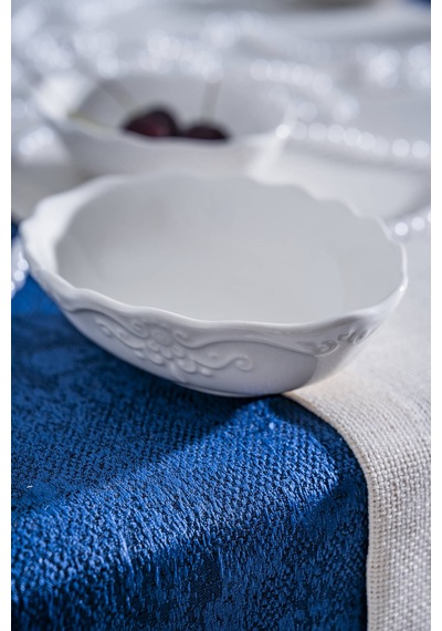 Acar King Oval Kayık Tabak - 13 Cm Beyaz