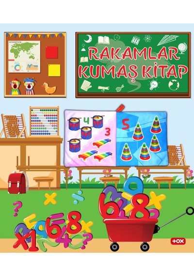 Tox Rakamlar Kumaş Sessiz Kitap T051 - Bez Kitap , Eğitici Oyuncak , Yumuşak Ve Hışırtılı