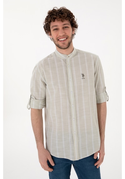 U.S. Polo Assn. Erkek Hakim Yaka Açık Haki Gömlek 50306392-VR183