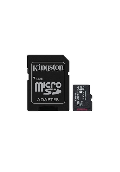 Kingston Sdcıt2/64gb 64gb Microsdxc Industrial C10 A1 Pslc Card + Sd Adapter