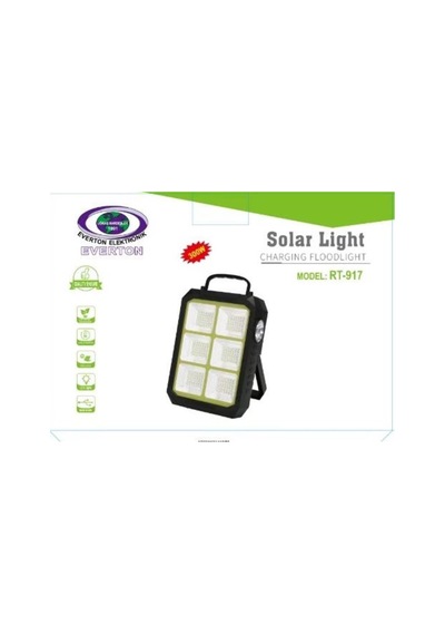 Everton Rt-917 Şarjlı 300w Solar Panelli Projektör Led Metalik Gri