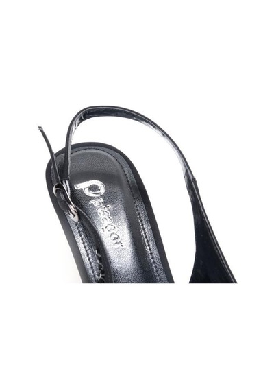 Pisagor Ps-31990 4,5 Cm Topuklu Kadın Taşlı Arkası Açık Stiletto Abiye Ayakkabı siyah