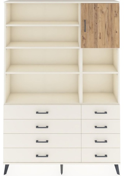 Arges Dolap 8 Raflı 8 Çekmeceli Tek Kapaklı 132x30x195 Aytaş... Aytaşı