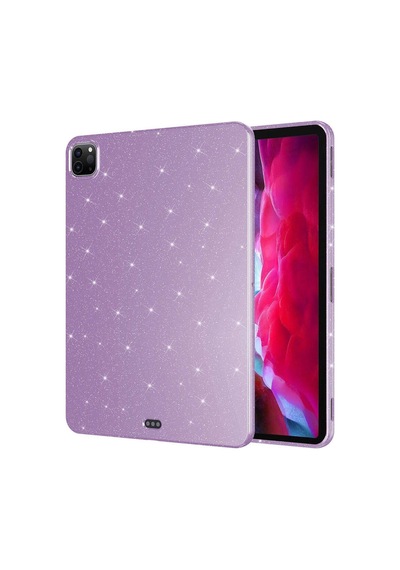 İpad Pro 11 2018 Simli Parlak Görünümlü Uyumlu Zore Tablet Koton Kılıf-lila Arka Kapak