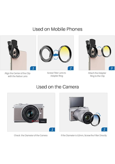 Apexel 7 İn 1 Hd Lens & Filtre Kit Tanımlandığı Gibi