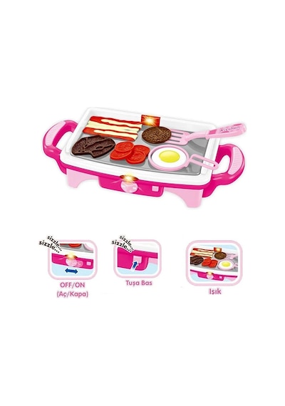 Işıklı Aksesuarlı Teppenyaki Izgara Pembe