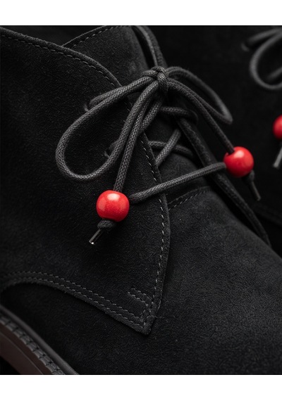 Futsishoes Maple Siyah Hakiki Deri Bağcıklı Kısa Günlük Kadın Bot