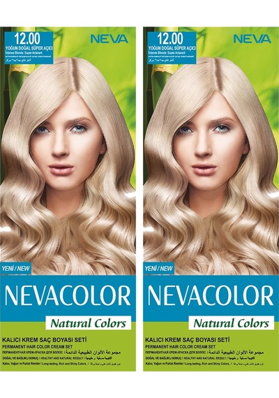Neva Color Natural Color Saç Boyası 12.00 Yoğun Doğal Süper Açıcı 2 'li Set