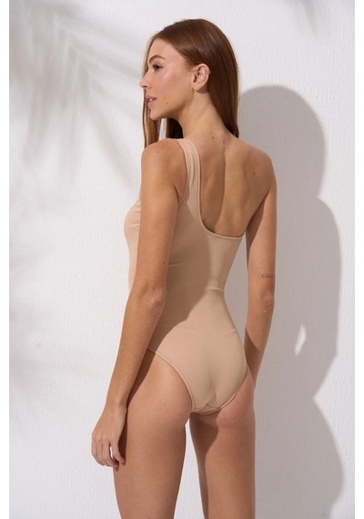 Pierre Cardin 2025 Yeni Sezon Tek Omuz Aksesuarlı Mayo 241147 Nude