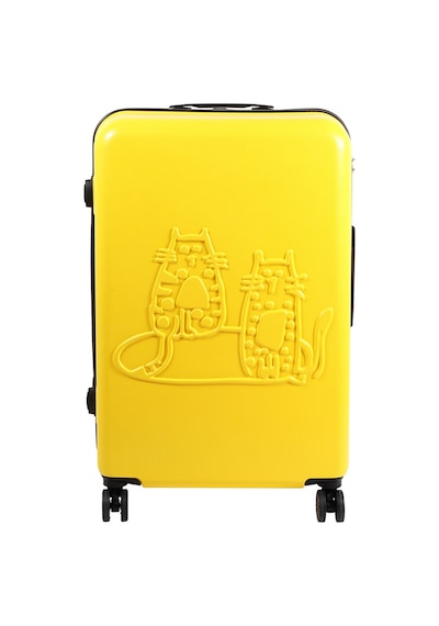 Biggdesign Cats Sarı Büyük Boy 28" Valiz Sarı