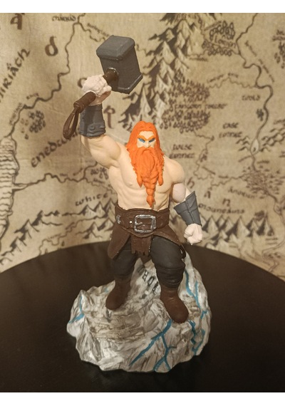 Heykel3d Özel Tasarım Thor Figürü 20 Cm Gök Gürültüsü Tanrısı Detaylı El Boyaması Koleksiyonluk Heykel 20 CM