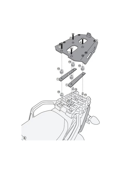 Gıvı Sra3105 Suzukı Dl 1000 V-strom 14-16 Arka Çanta Taşıyıcı Tek Renk
