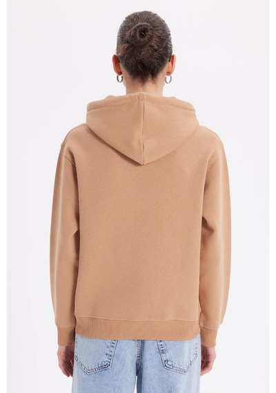 Tudors Kadın Relax Fit Rahat Kesim Pamuklu Kapüşonlu Kanguru Cepli Vizon Sweatshirt-39941 VIZON Tudors Kadın Relax Fit Rahat Kesim Pamuklu Kapüşonlu Kanguru Cepli Vizon Sweatshirt-39941 VIZON