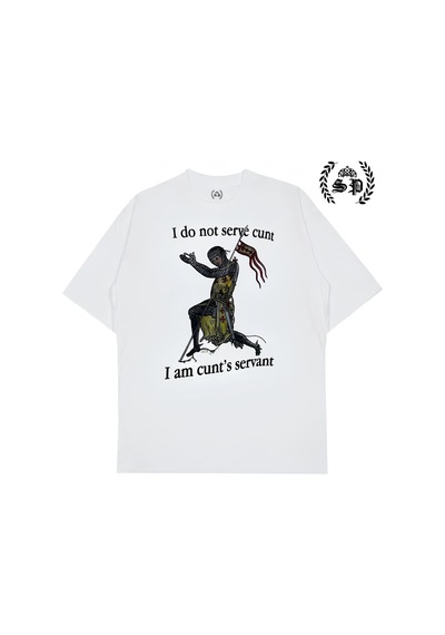 Startmore I Do Not Serve Cunt I Am Cunt's Servant Baskılı Tişört Dtf Trend Baskı Jesus Beyaz