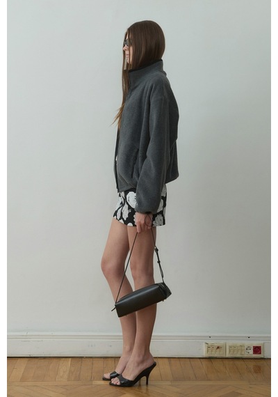 Suud Collection Füme Anu Oversize Fermuarlı Polar Hırka