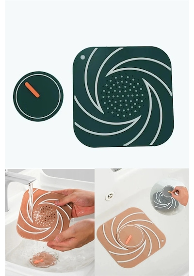 Yeşil Renk Delikli Silikon Kötü Koku Önleyici Banyo Mutfak Lavabo Koku Önleyici Sızdırmaz Ped