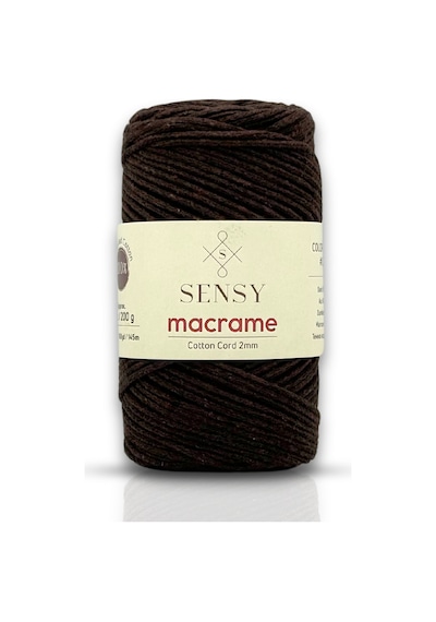 Premium Koton Pamuk Makrome İpi Acı Kahve 2mm Cotton Zincir Makrome Çanta İpi Supla İpi Koton İp
