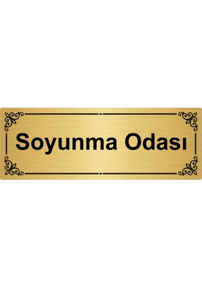 Soyunma Odası 7x20cm Altın Renk Metal Yönlendirme Levhası