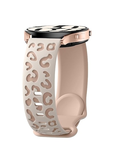 Samsung Galaxy Uyumlu Watch 4 5 6 7 Fe 40 40 44 Classic 42 43 46 47 Mm Kordon Leopar Desen Yumuşak Silikon Kordon