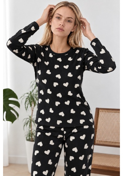 Kadın Desenli İkili Çok Renkli Rahat Pijama Takımı 4826