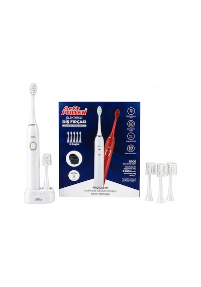 Acti Power Pro Clean Elektrikli Şarjlı Sonic Diş Fırçası + 5 Yedek Başlık