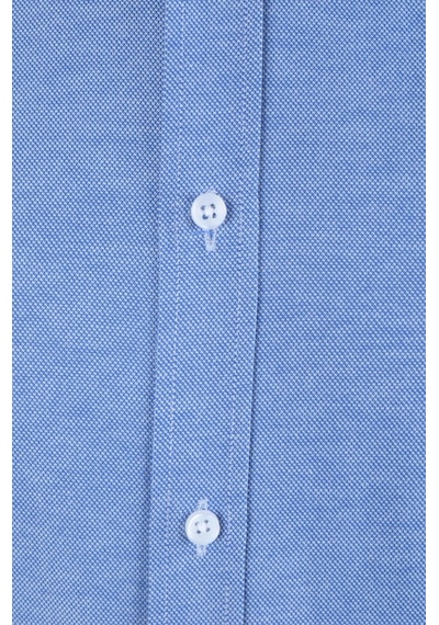 Cengiz İnler Standart Yaka Dokulu Cepsiz Slim Fit Erkek Gömlek 001