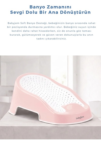 Babyjem Soft Banyo Desteği Bebek Yıkama Yardımcısı Soft Pembe