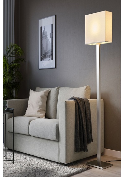 Ikea Nikelaj Kaplama Nikelaj Kaplama Beyaz Şık Yer Lambası 150 Cm Lambader Beyaz