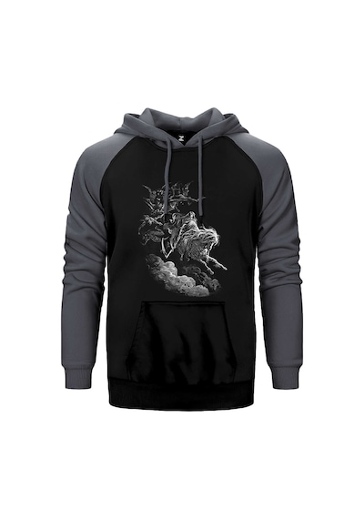 Burzum Ishi Krimpatul Gri Renk Reglan Kol Kapşonlu Sweatshirt Gri