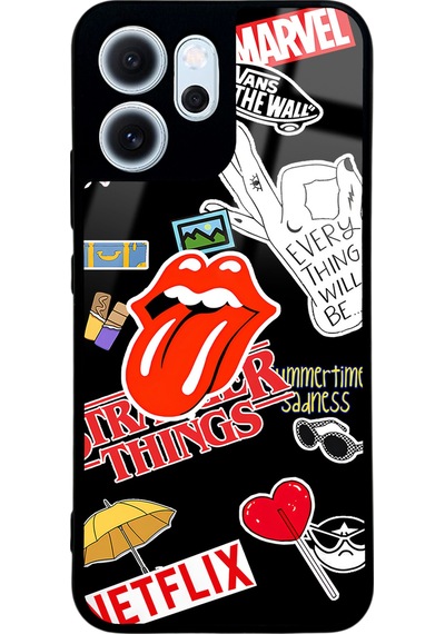Oppo Reno 14f Sticker Tasarımlı Glossy Telefon Kılıfı Çok Renkli