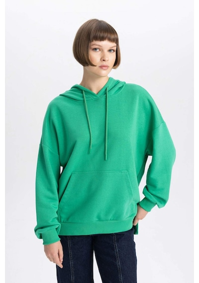 Defacto Oversize Geniş Kalıp Polo Yaka Sweatshirt B7834axnsgn48 Yeşil
