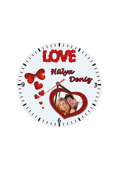 Sevgiliye Hediye Love Fotoğraflı Duvar Saati