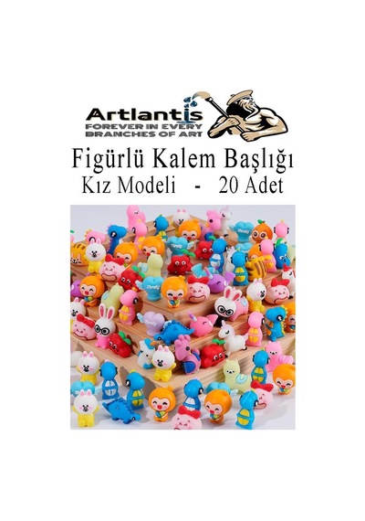Kalem Başlığı Figürlü 20 Adet Kalem Süsü Kızlar İçin Değişik Karkatür Hayvan Silikon Kalem Başlığı Sevimli Kalem Başlıkları Çok Renkli