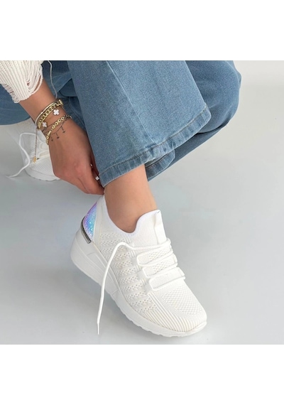 Naturalshoess Weor Bej Triko Bağcıklı Spor Ayakkabı
