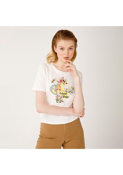 Biggdesign Nature Pedaldaki Bahçe Kadın T-shirt 001